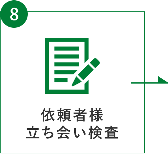 フロー図：⑧依頼者様立ち会い検査